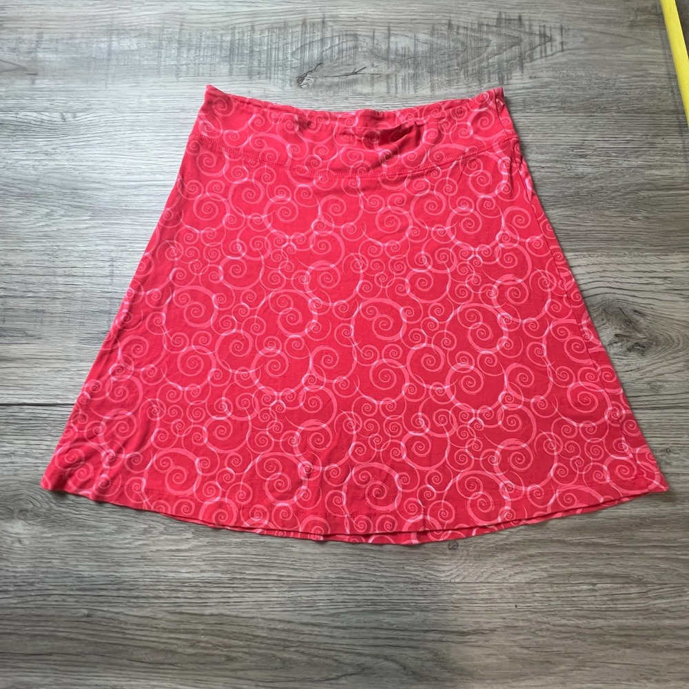 Mary Ellen Skirt Women Medium Pink Spiral Swirl A-Line Knit Boho Casual I 100